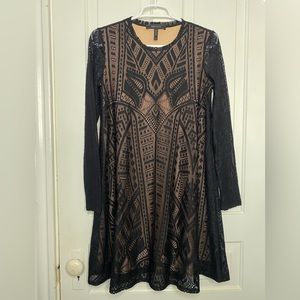 BCBG MaxAzria black lace dress XXS long sleeve
